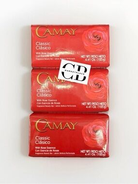 Camay Classic Rose Soap Bar Trio - Red Packaging